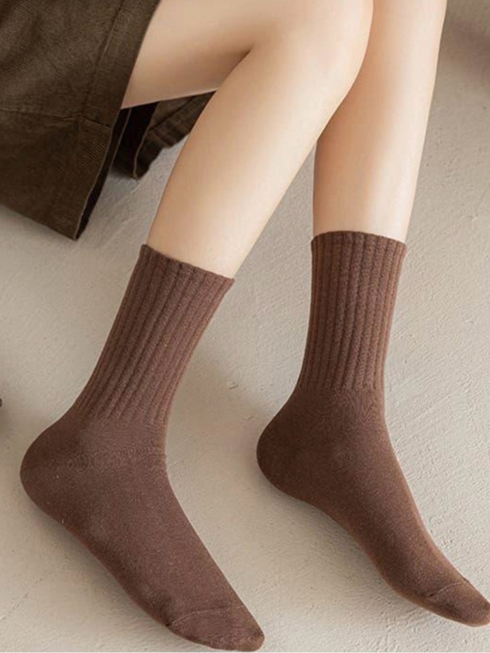 Women Wool Socks Color Brown, Size 6-9
